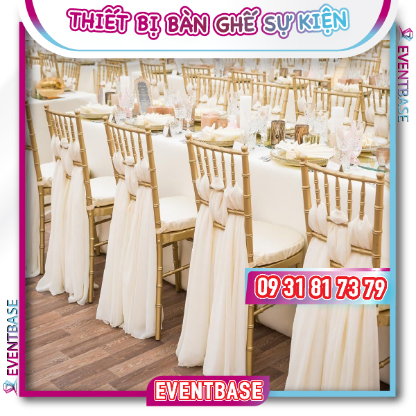 Ghế Tiffany thường dùng cho sự kiện cưới