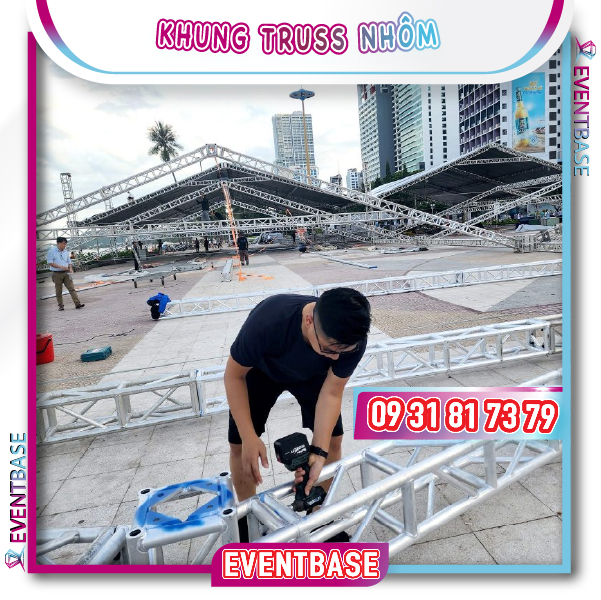 Lắp đặt khung truss nhôm