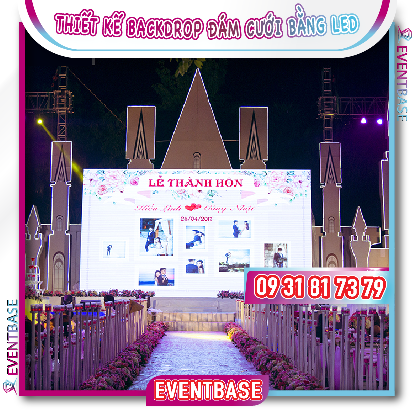 Thiết kế backdrop LED có thể trình chiếu video, hình ảnh hoặc chữ viết độc đáo.