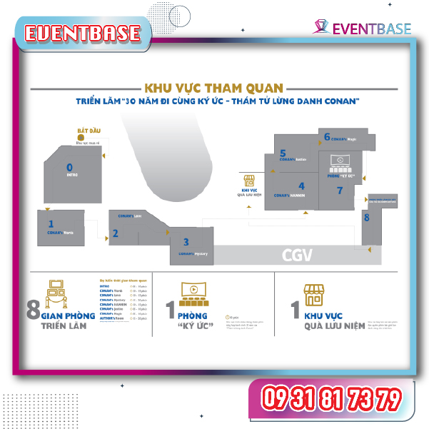 Sơ đồ tham quan triển lãm Conan tại Việt Nam