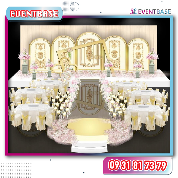 Bản thiết kế 3d decor trang trí sân khấu tiệc cưới